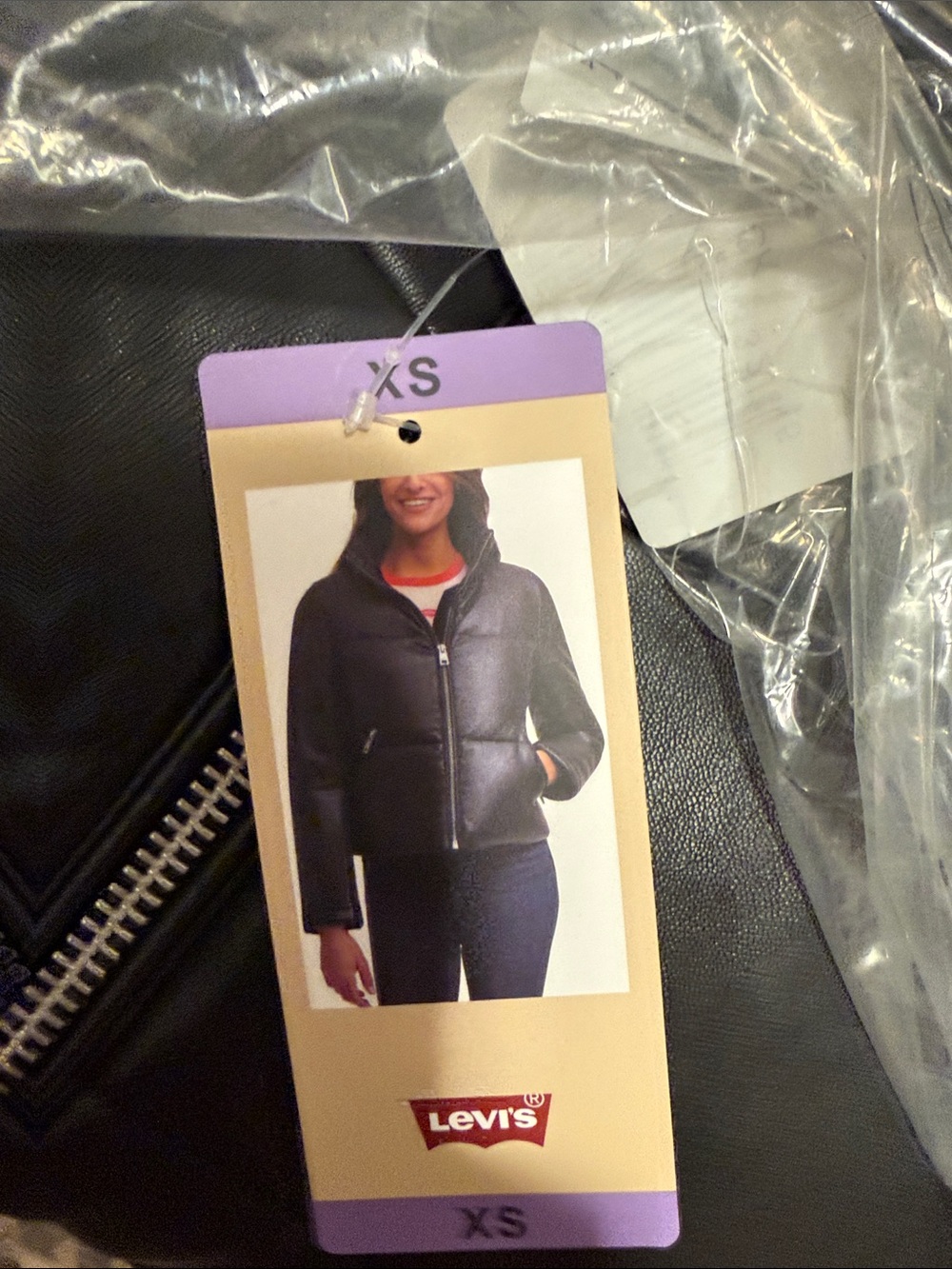 Levi's Black Faux Leather Puffer Jacket